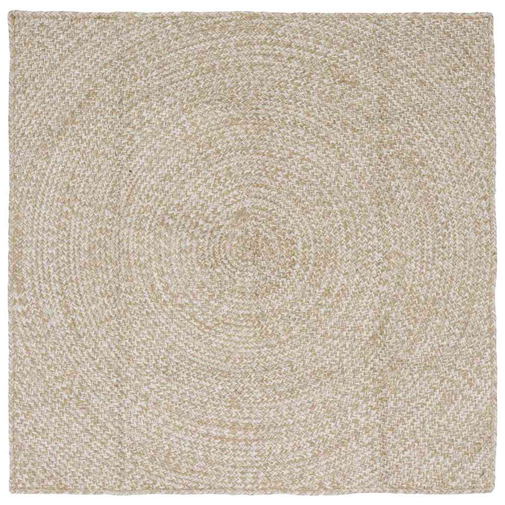 Områdetæpper Natur og hvid 120 x 120 cm Jute