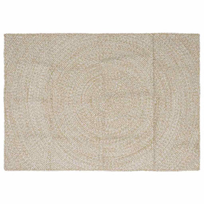 Områdetæpper Natur og hvid 120 x 170 cm Jute