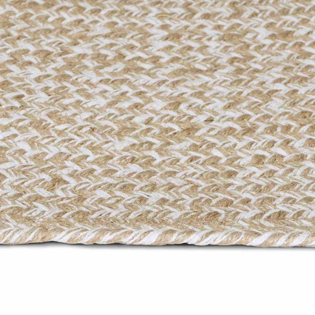 Områdetæpper Natur og hvid 140 x 200 cm Jute