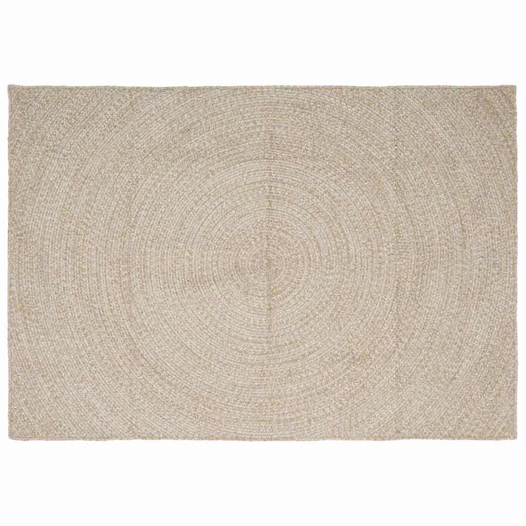 Områdetæpper Natur og hvid 160 x 230 cm Jute