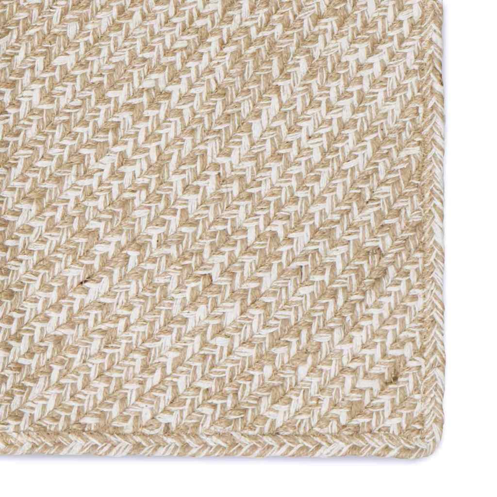 Områdetæpper Natur og hvid 200 x 200 cm Jute