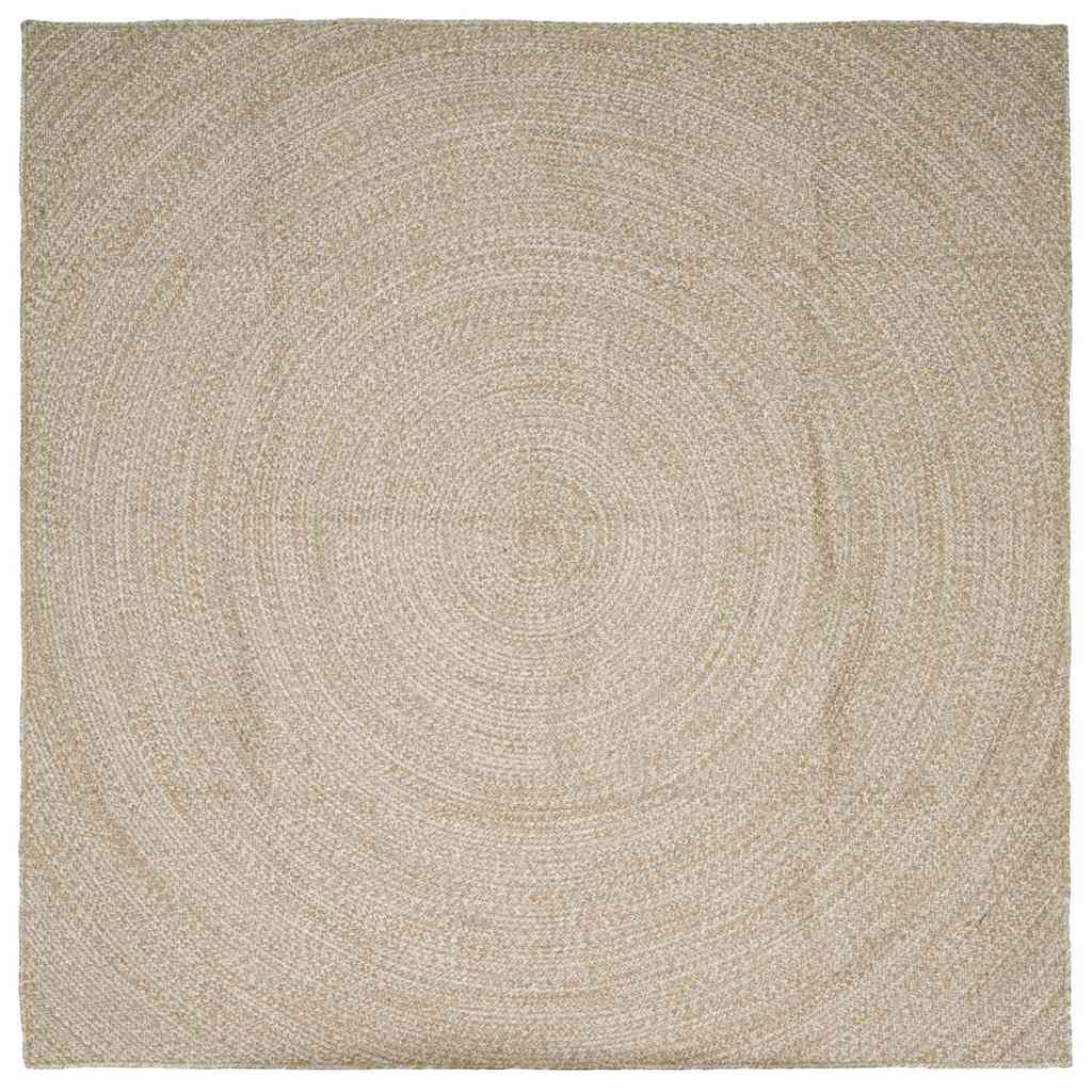 Områdetæpper Natur og hvid 200 x 200 cm Jute