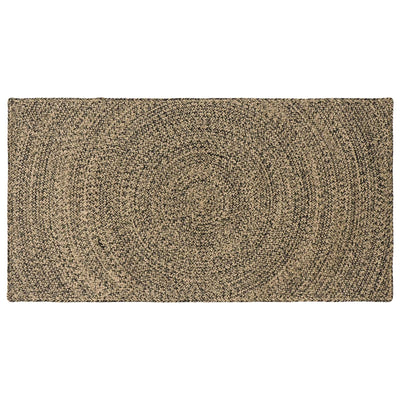 Områdetæpper Naturfarvet og sort 60 x 110 cm Jute