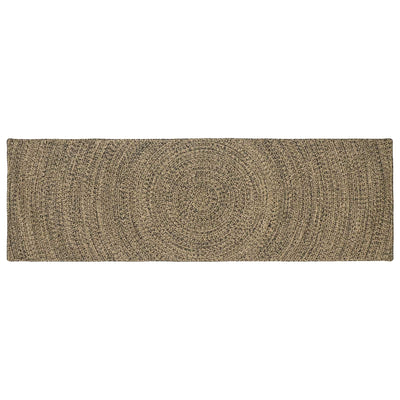 Områdetæpper Naturfarvet og sort 80 x 250 cm Jute