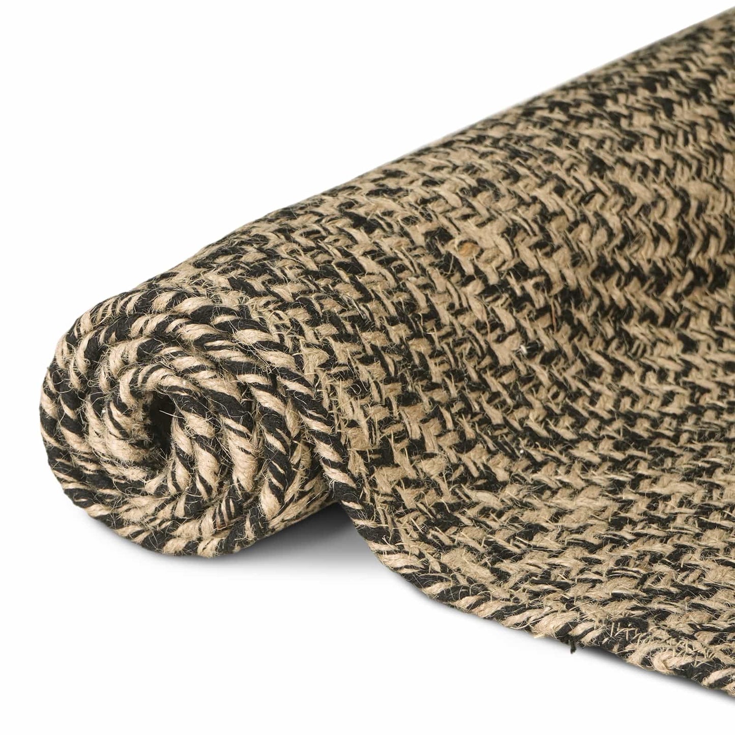 Områdetæpper Naturfarvet og sort 80 x 400 cm Jute