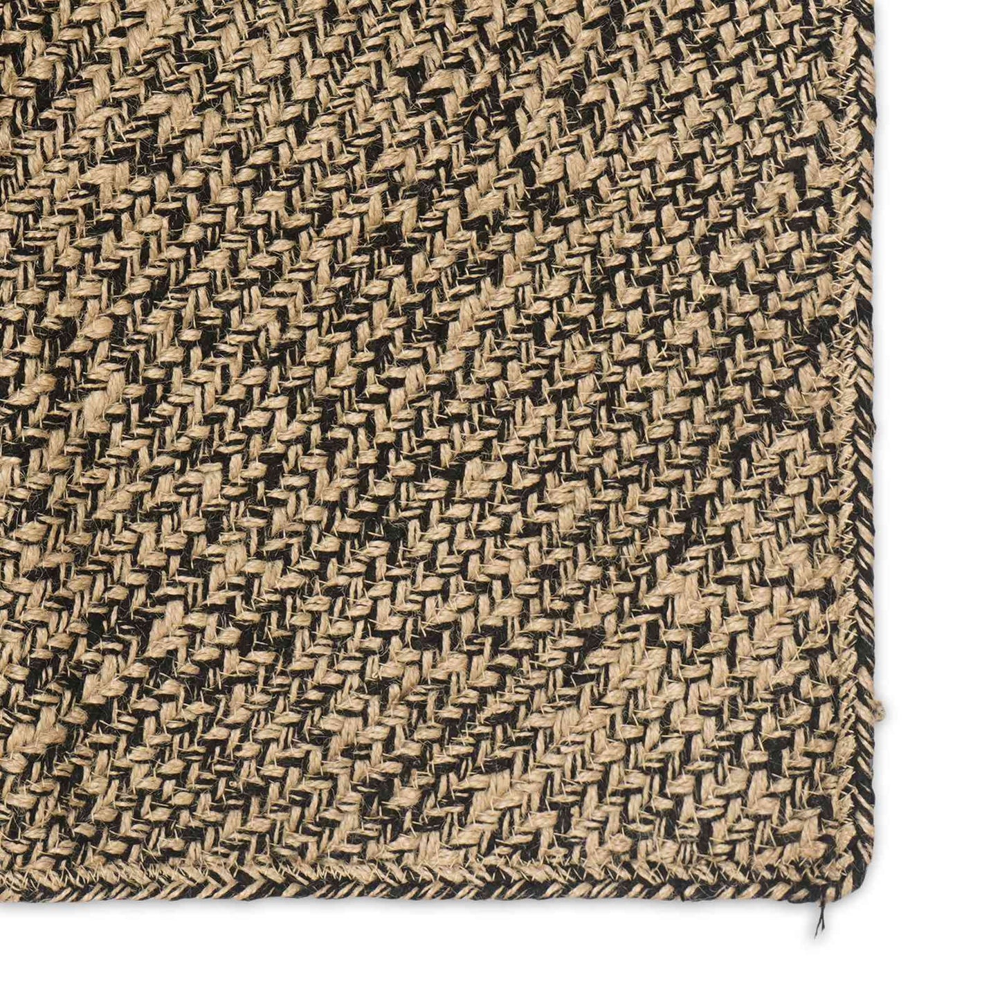 Områdetæpper Naturfarvet og sort 120 x 120 cm Jute