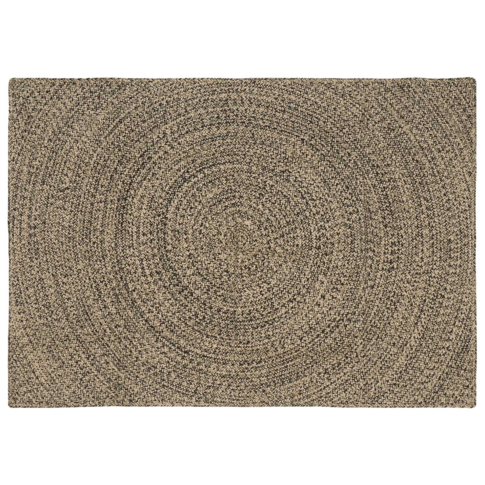 Områdetæpper Naturfarvet og sort 120 x 170 cm Jute billede