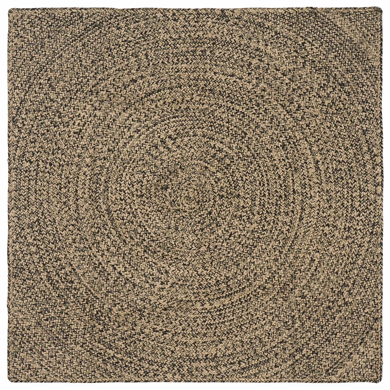Områdetæpper Naturfarvet og sort 160 x 160 cm Jute billede