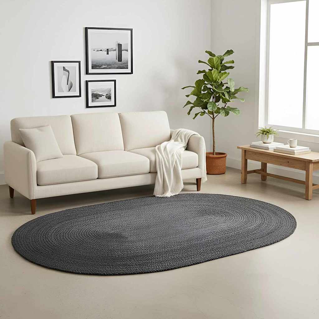 Områdetæpper Mørkegrå 152 x 245 cm Jute