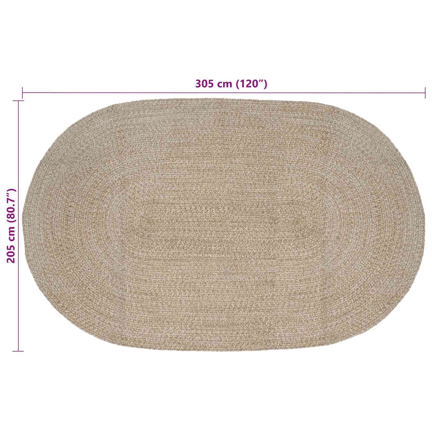 Områdetæpper Hvid 205 x 305 cm Jute
