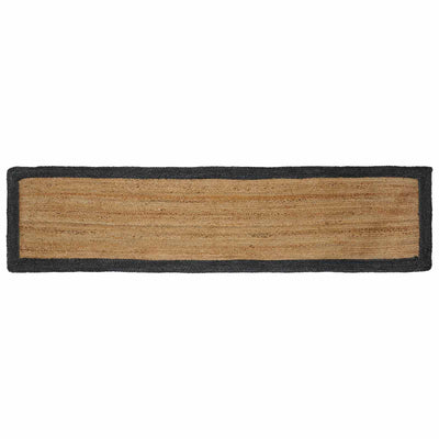 Områdetæpper Naturfarvet og mørkegrå 60 x 200 cm Jute