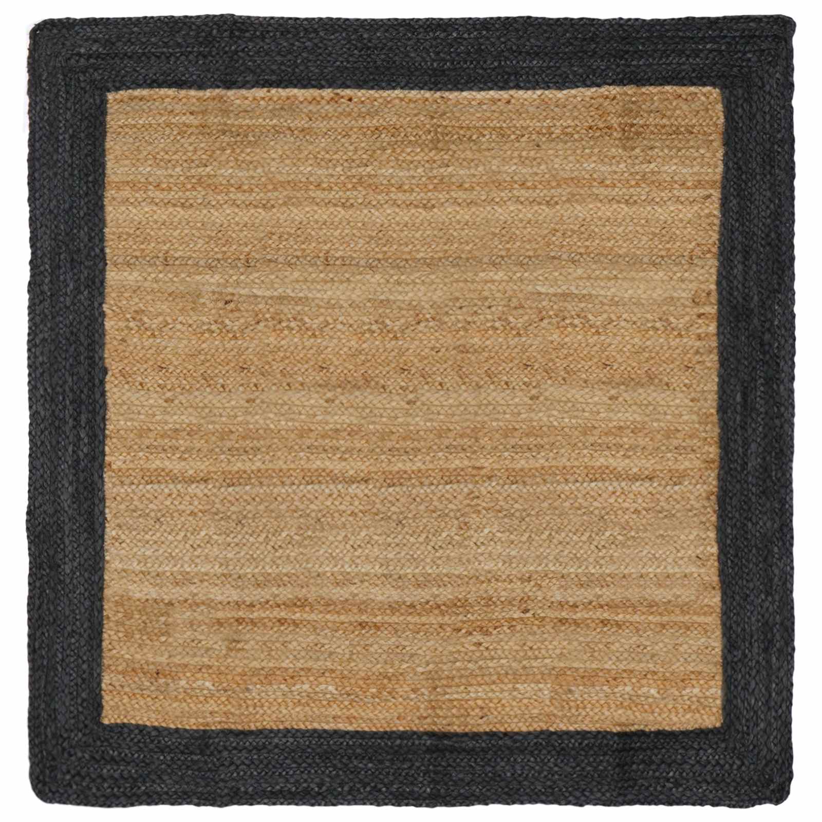 Områdetæpper Mørkegrå 120 x 120 cm Jute billede