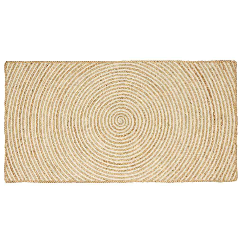 Områdetæpper Hvid 60 x 110 cm Jute billede