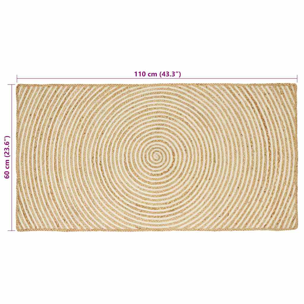 Områdetæpper Hvid 60 x 110 cm Jute
