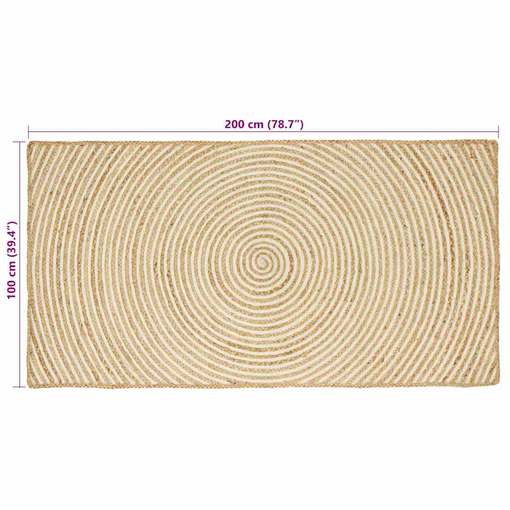 Områdetæpper Hvid 100 x 200 cm Jute