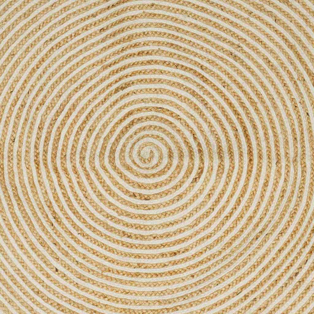 Områdetæpper Hvid 120 x 120 cm Jute