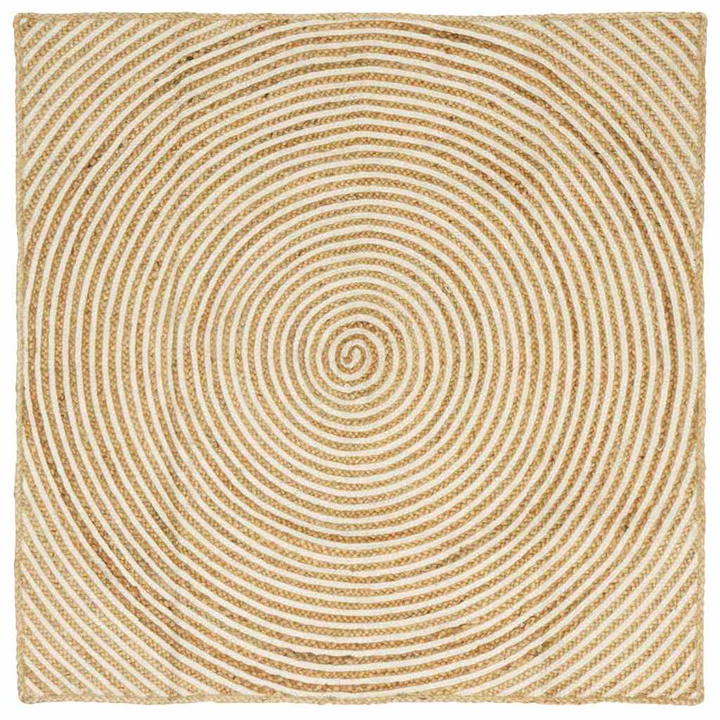 Områdetæpper Hvid 120 x 120 cm Jute