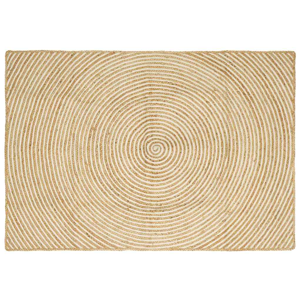 Områdetæpper Hvid 120 x 170 cm Jute billede
