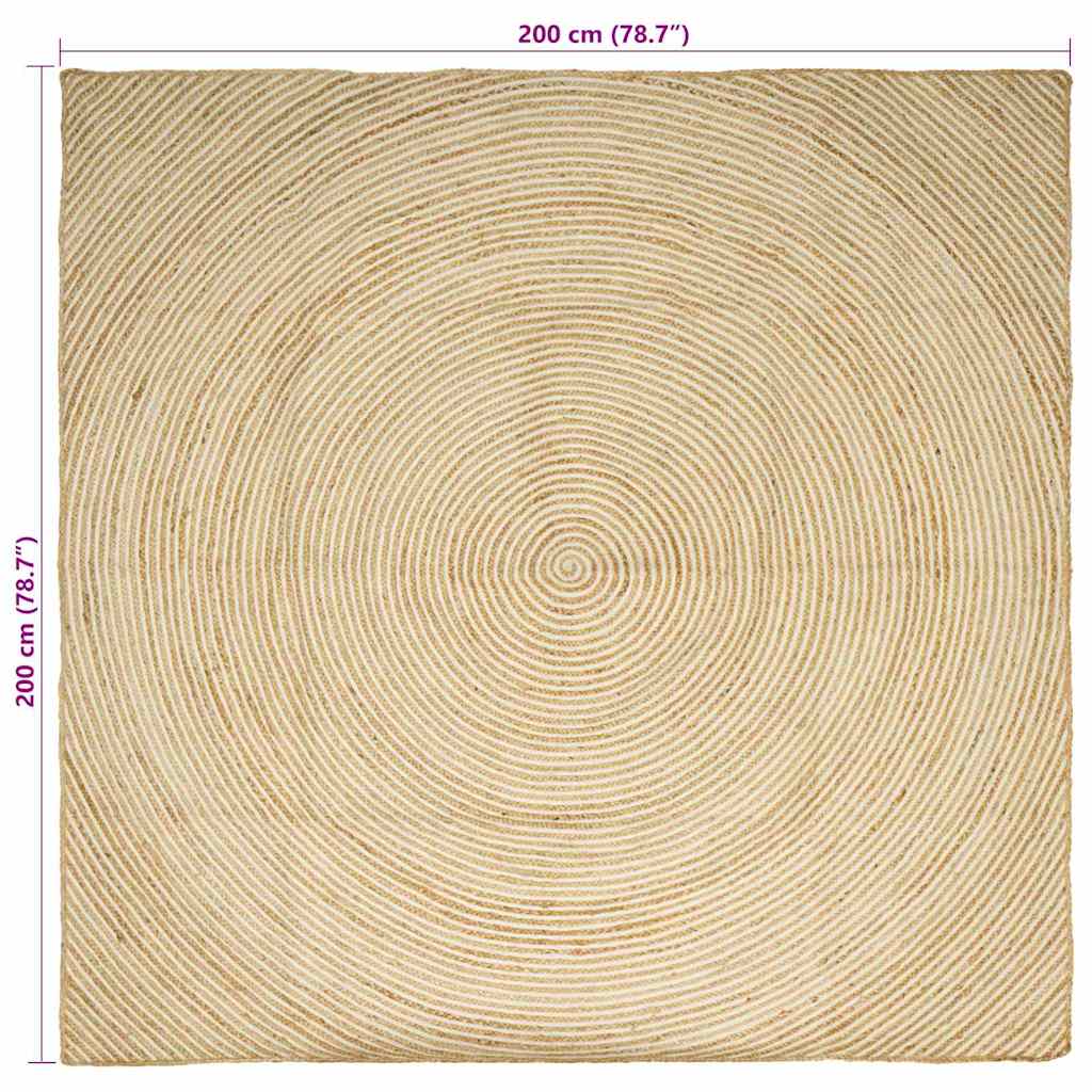 Områdetæpper Hvid 200 x 200 cm Jute