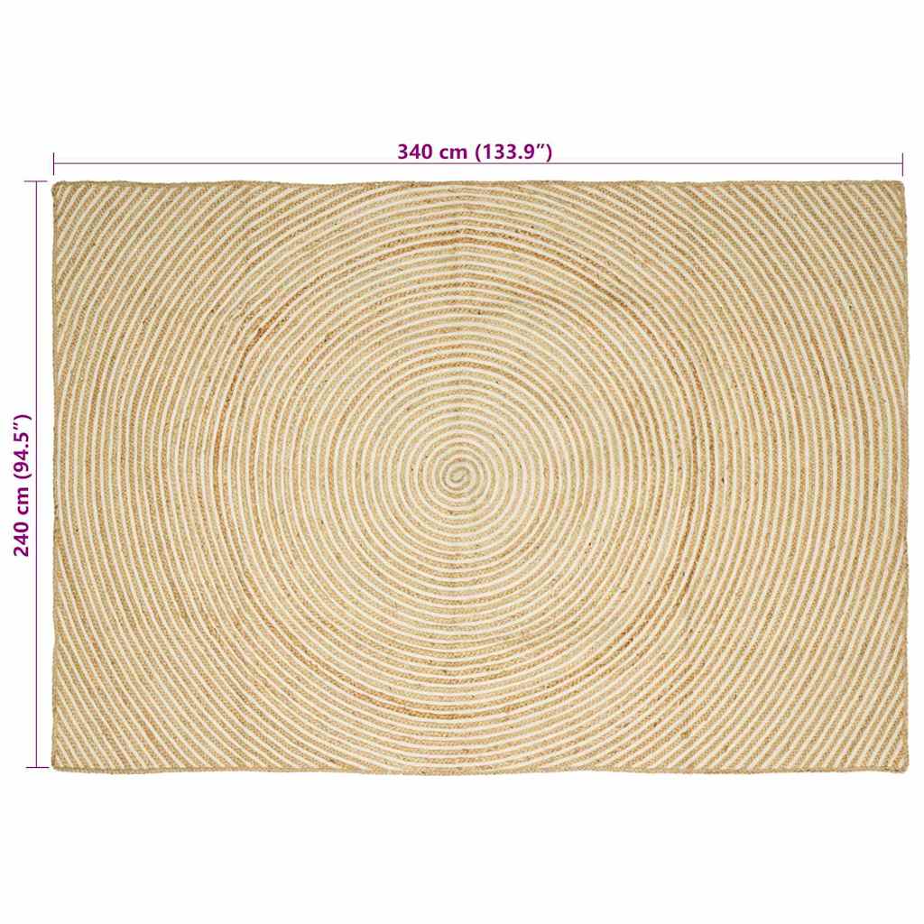 Områdetæpper Hvid 240 x 340 cm Jute