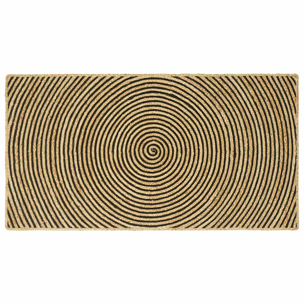 Områdetæpper Sort 80 x 150 cm Jute billede