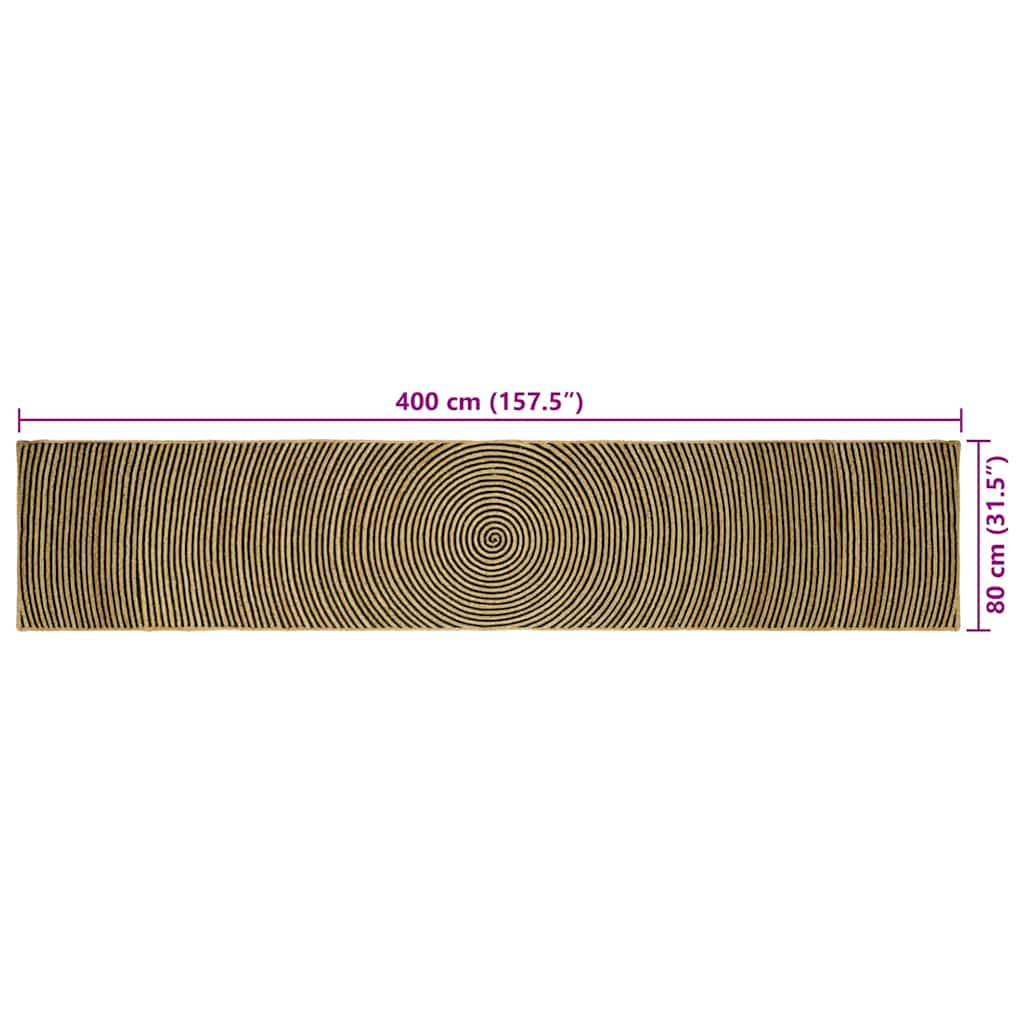 Områdetæpper Sort 80 x 400 cm Jute
