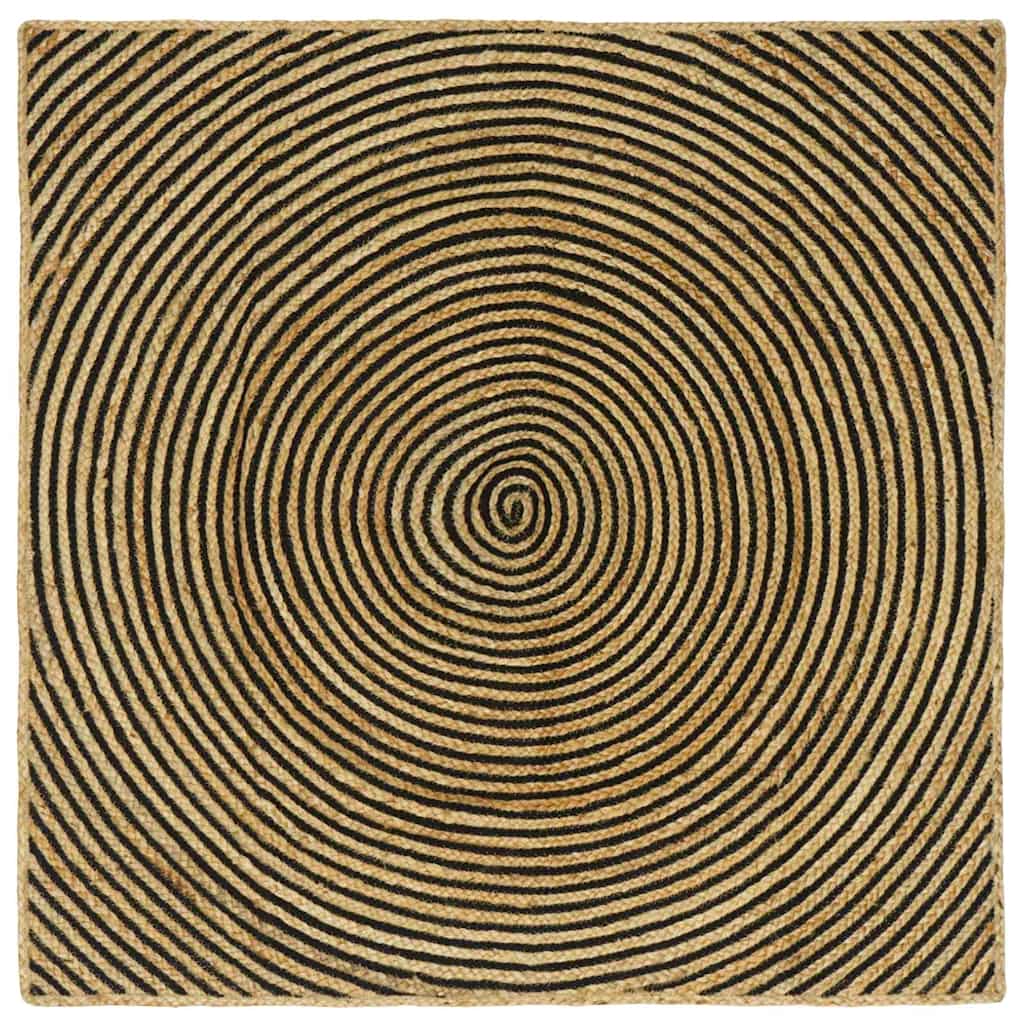 Områdetæpper Sort 160 x 160 cm Jute billede