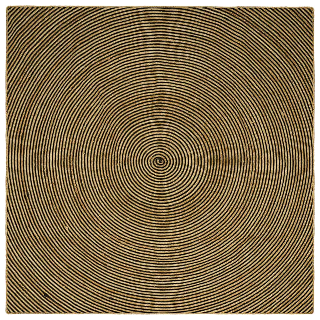 Områdetæpper Sort 240 x 240 cm Jute