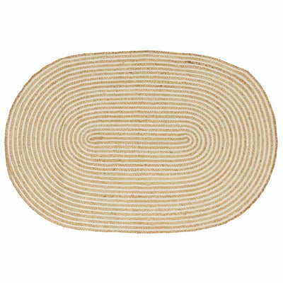 Områdetæpper Natur og hvid 100 x 152 cm Jute