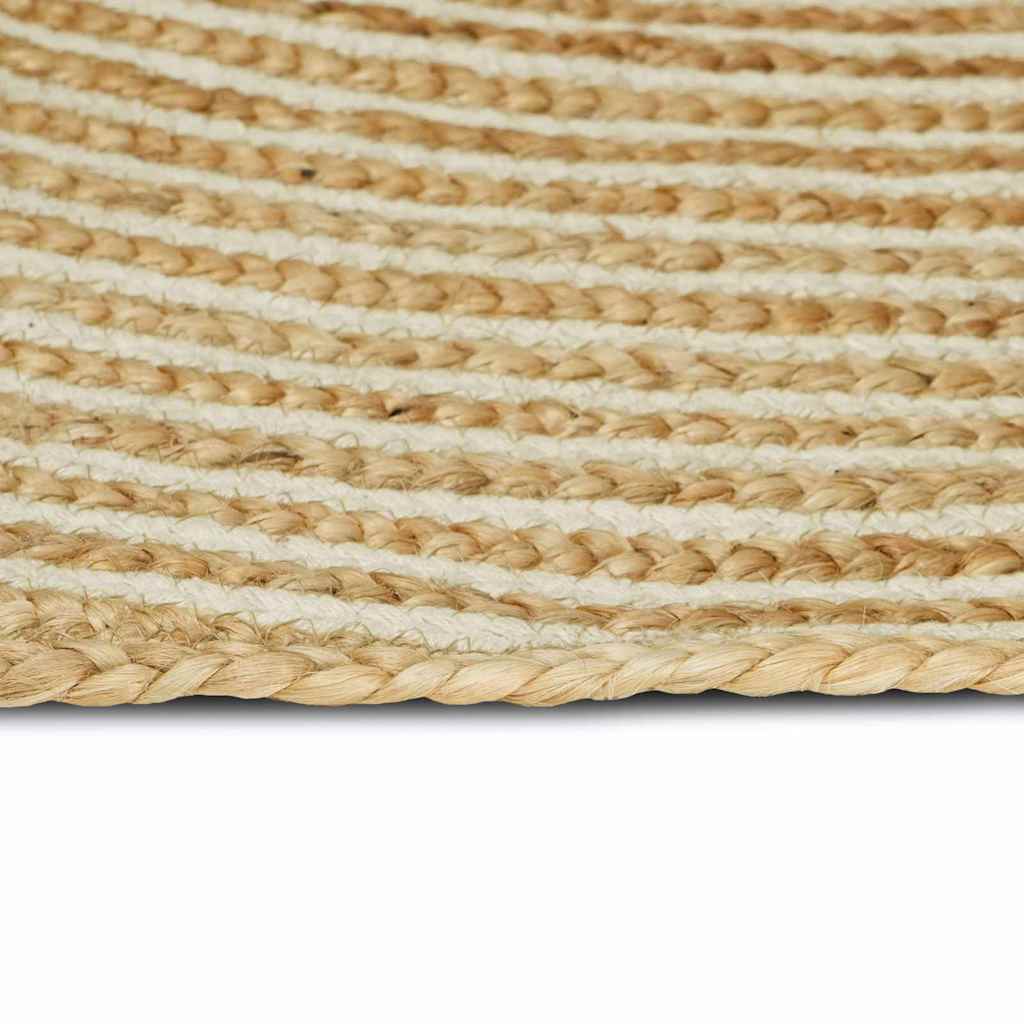 Områdetæpper Natur og hvid 152 x 245 cm Jute