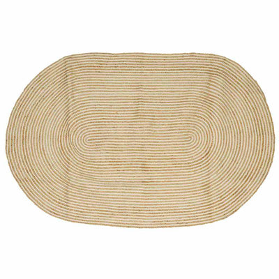 Områdetæpper Natur og hvid 152 x 245 cm Jute