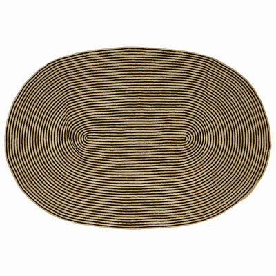 Områdetæpper Naturfarvet og sort 205 x 305 cm Jute