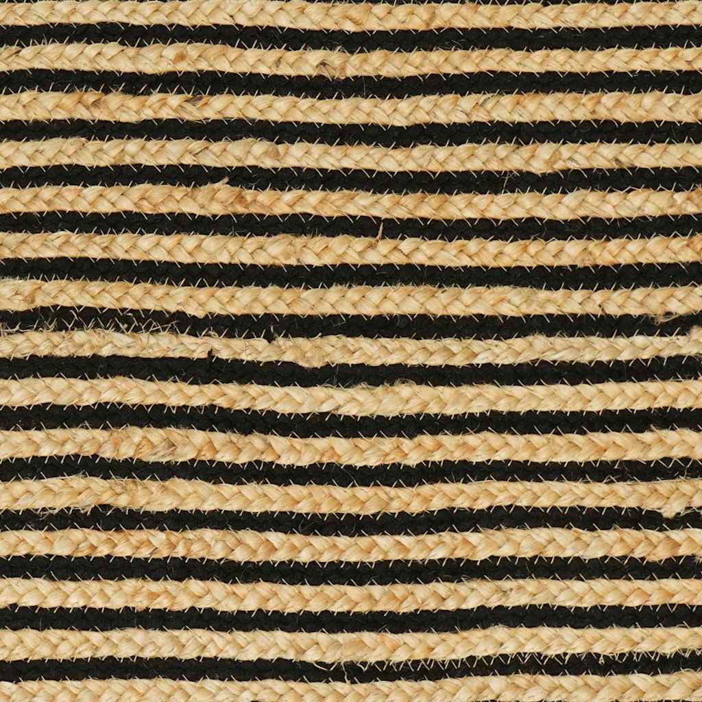 Områdetæpper Naturfarvet og sort 205 x 305 cm Jute
