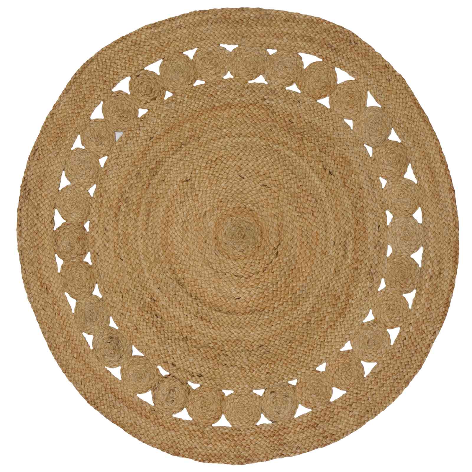 Områdetæpper Naturfarvet Ø 120 cm Jute billede