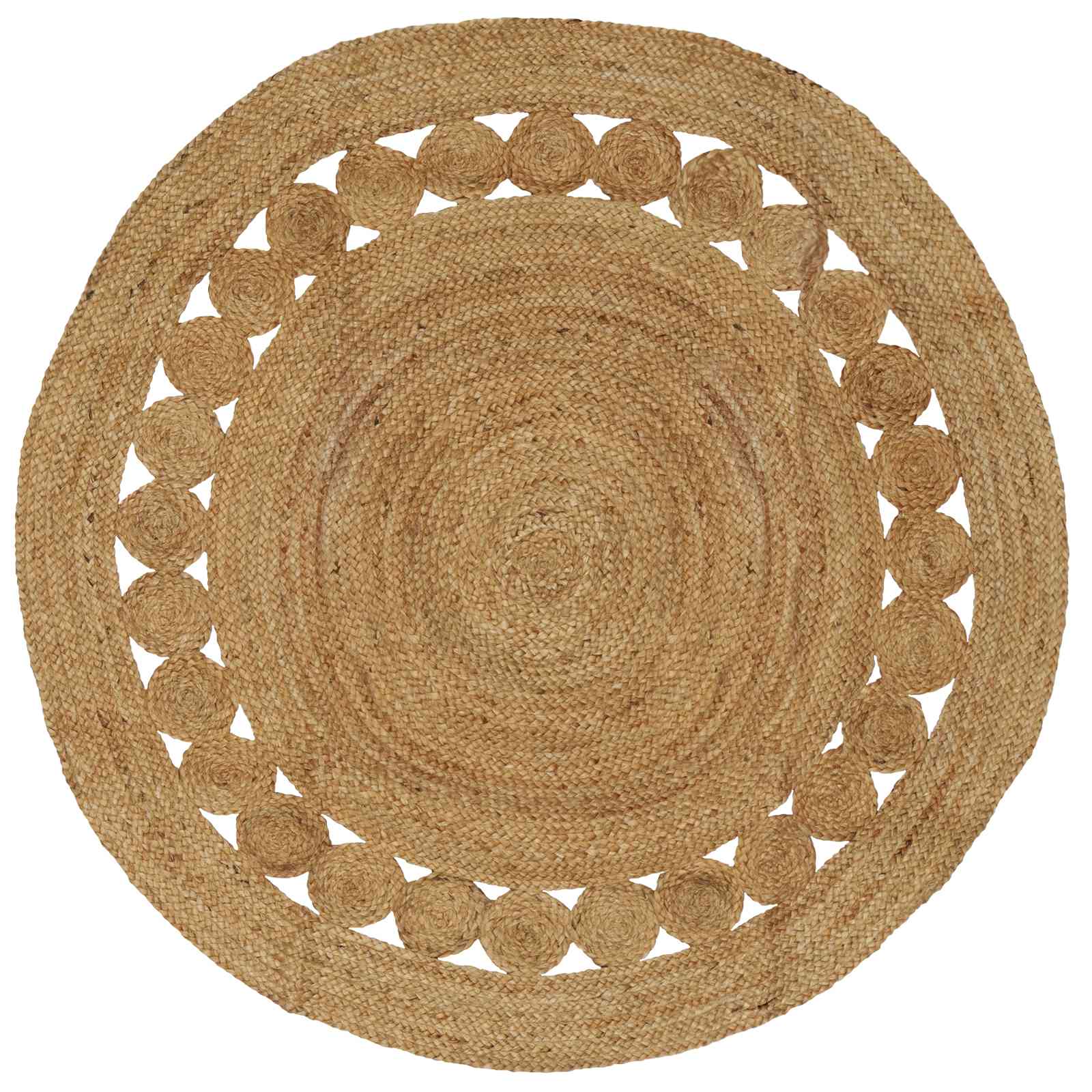 Områdetæpper Naturfarvet Ø 150 cm Jute billede