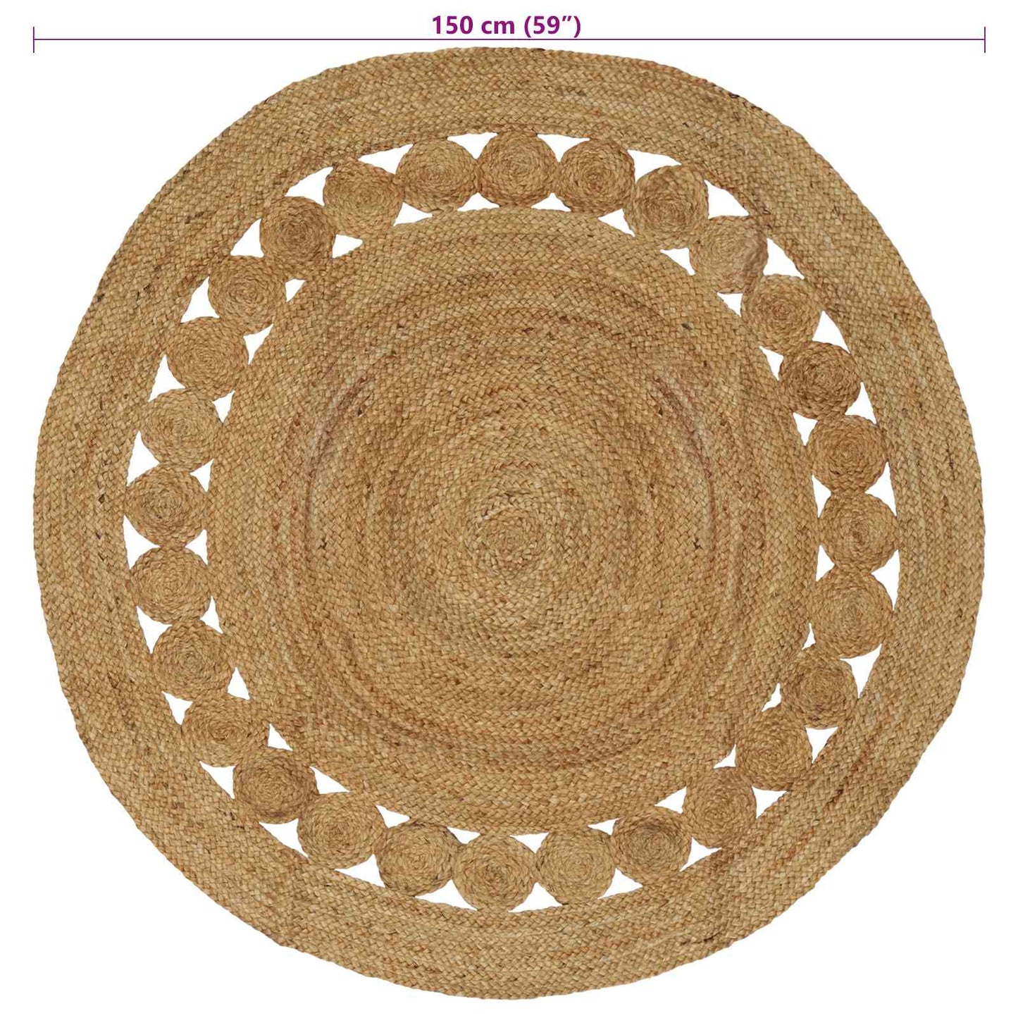 Områdetæpper Naturfarvet Ø 150 cm Jute
