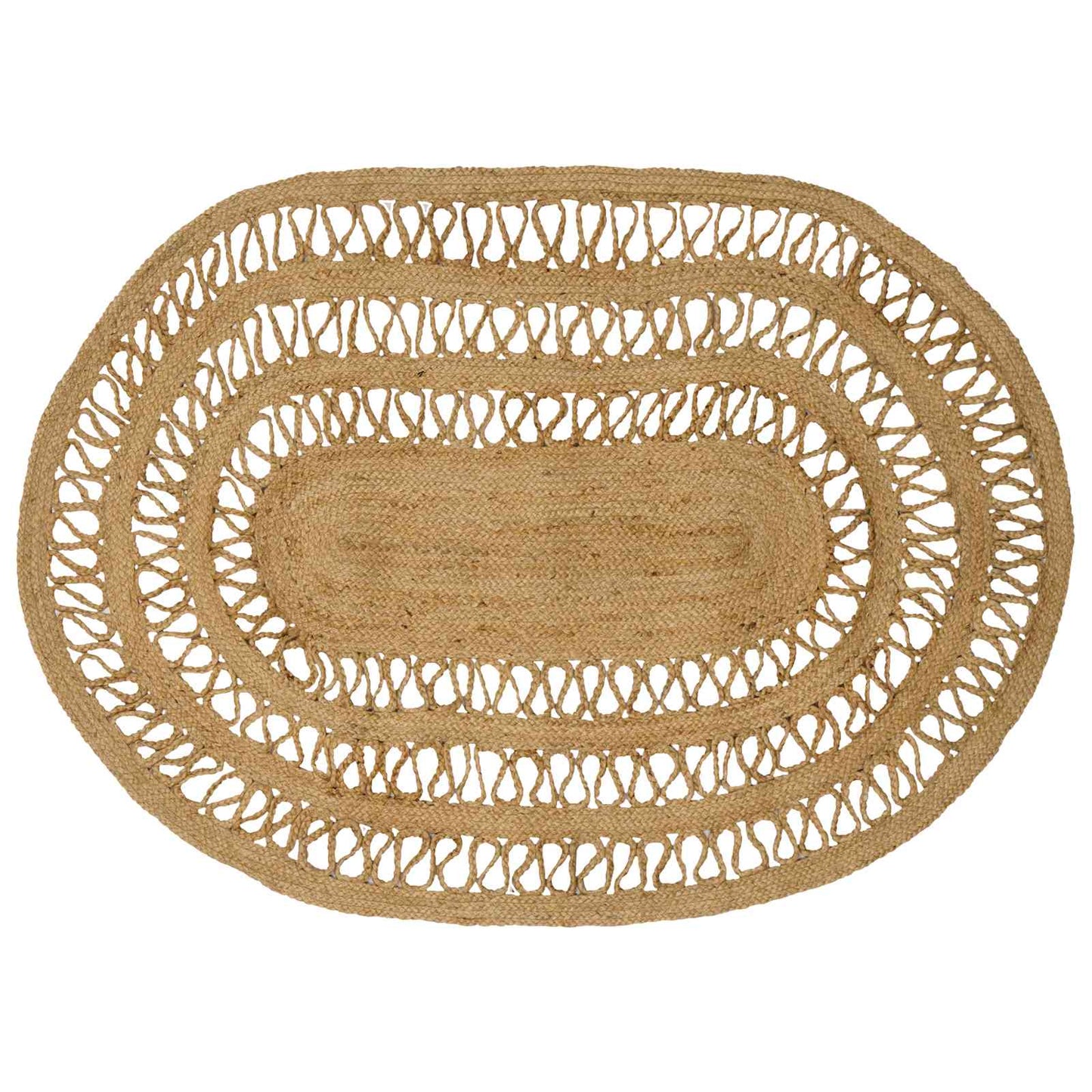Områdetæpper Naturfarvet 100 x 152 cm Jute