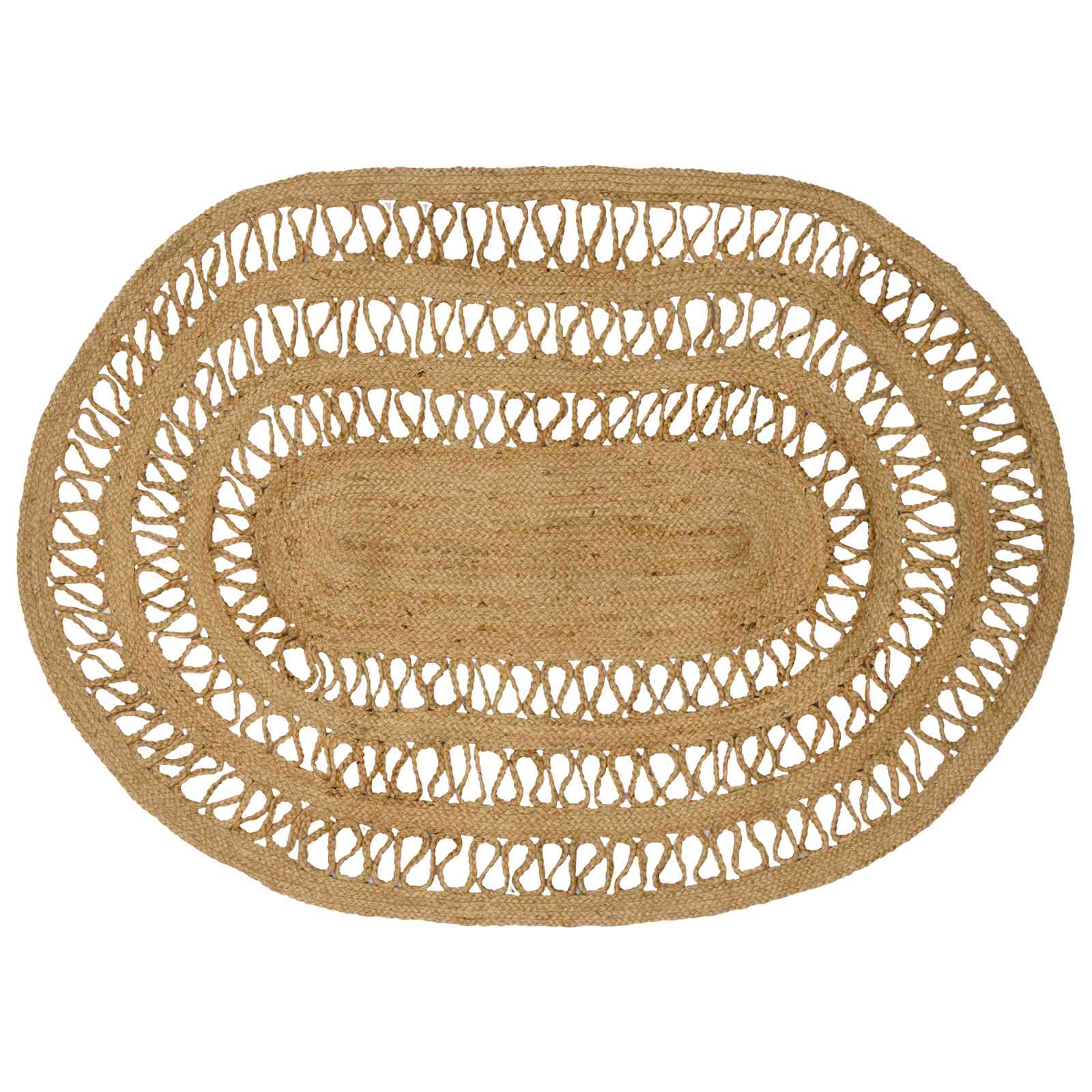 Områdetæpper Naturfarvet 100 x 152 cm Jute billede