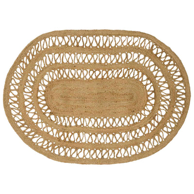 Områdetæpper Naturfarvet 100 x 152 cm Jute