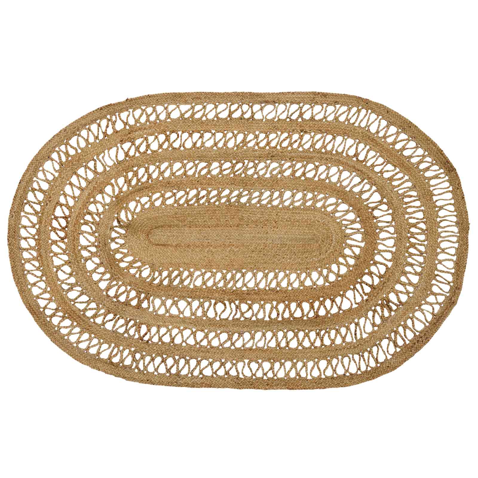 Områdetæpper Naturfarvet 122 x 183 cm Jute billede