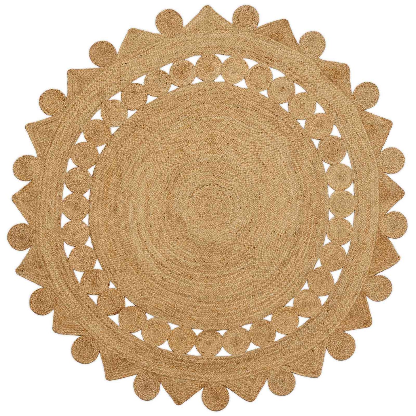 Områdetæpper Naturfarvet Ø 210 cm Jute