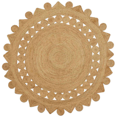 Områdetæpper Naturfarvet Ø 210 cm Jute