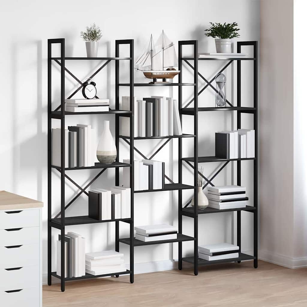 Bogreol Sort eg 156 x 25 x 167 cm Konstrueret træ