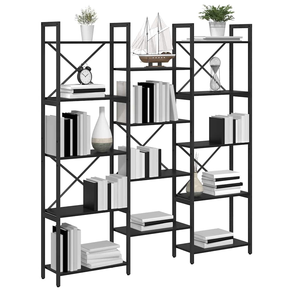 Bogreol Sort eg 156 x 25 x 167 cm Konstrueret træ