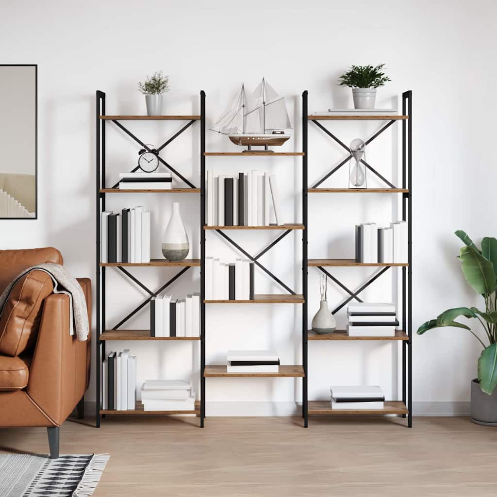 Bogreol Gammelt træ 156 x 25 x 167 cm Konstrueret træ