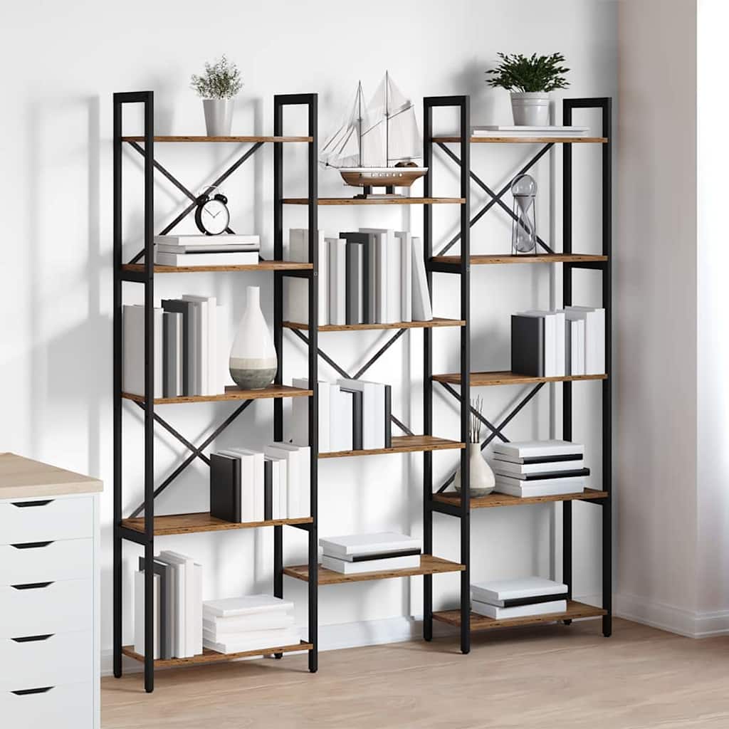 Bogreol Gammelt træ 156 x 25 x 167 cm Konstrueret træ