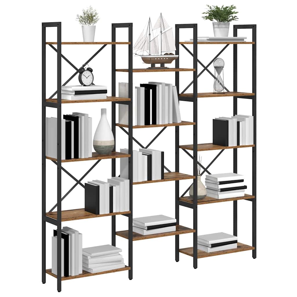 Bogreol Gammelt træ 156 x 25 x 167 cm Konstrueret træ
