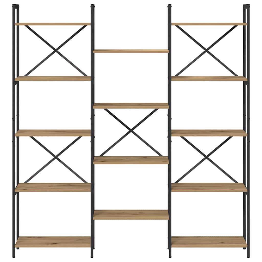 Bogreol 156 x 25 x 167 cm Konstrueret træ Artisan Egetræ