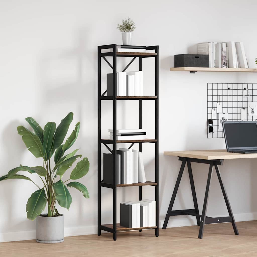 Bogreol Røget eg 40 x 30 x 155 cm Konstrueret træ