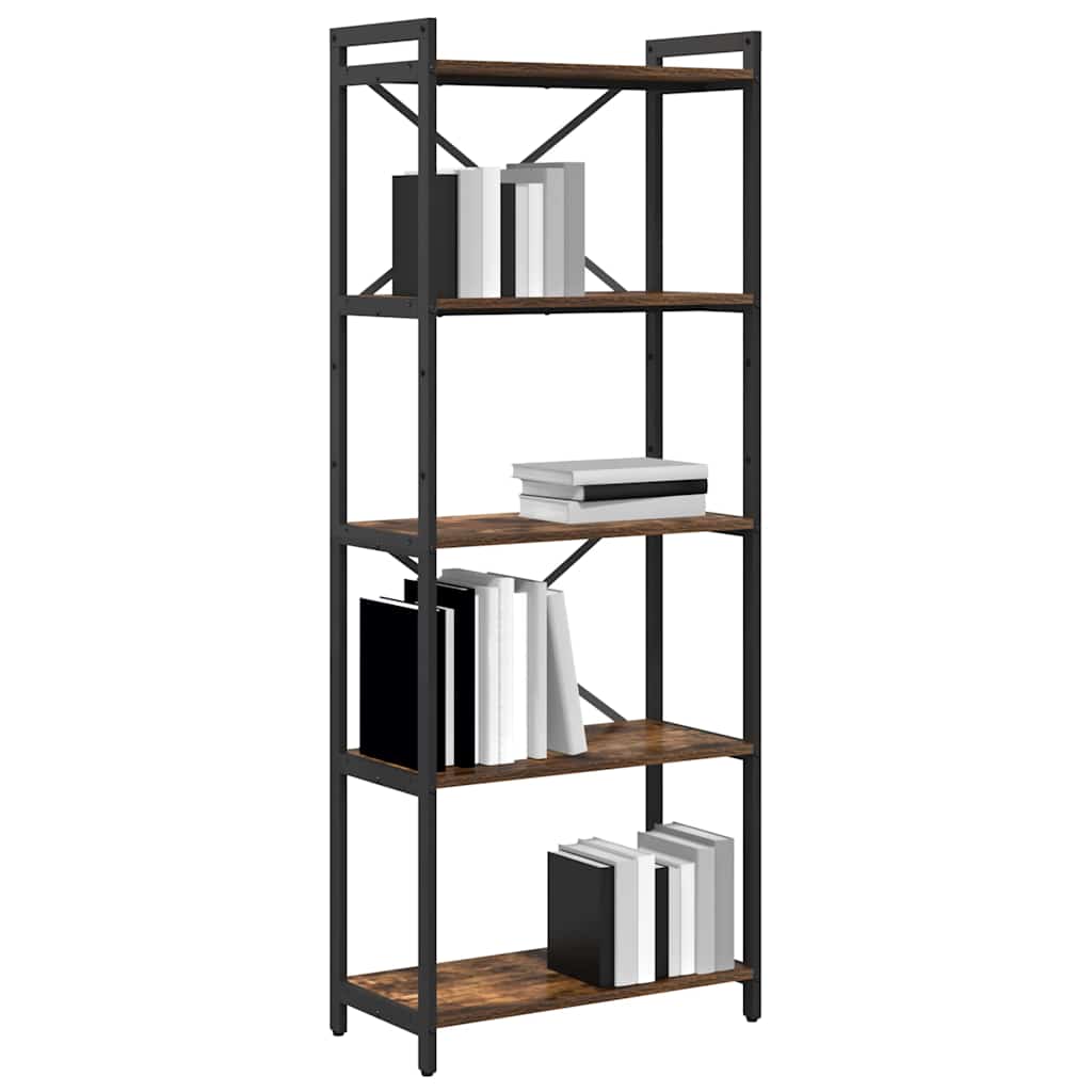 Bogreol Røget eg 60 x 30 x 155 cm Konstrueret træ